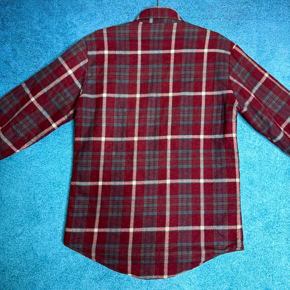 Vintage Outreach Quilted Lined Shacket Men’s S – Red Plaid Button Shirt Jacket - Picture 9 of 16